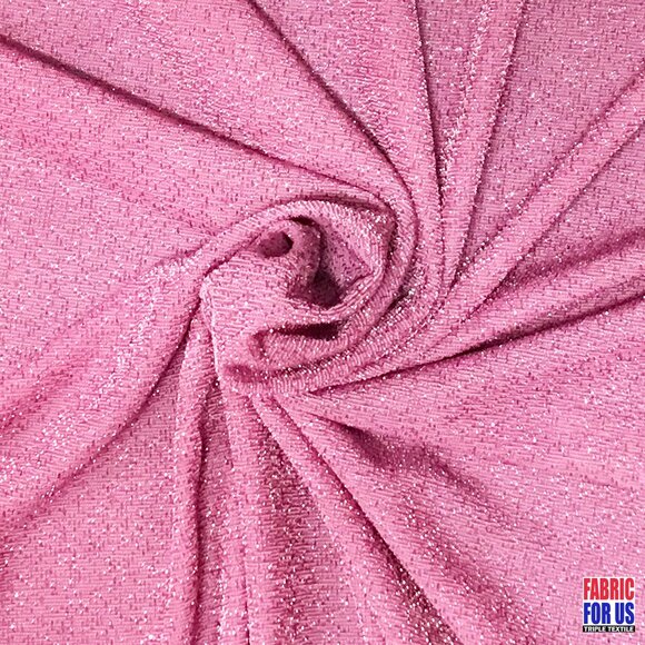 Stretch Glimmer/Glitter Lurex Mauve Color Fabric 58" Wide - Picture 3 of 3